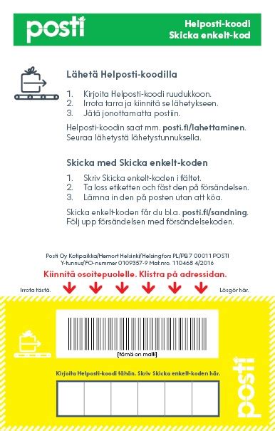 paketin lähettäminen helposti koodilla|Helposti